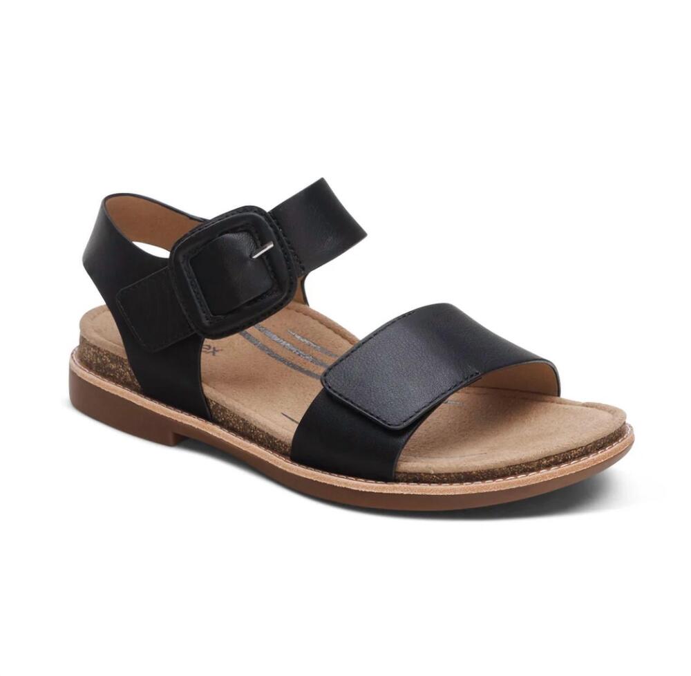 NEW AETREX women's claire adjustable sandal in black